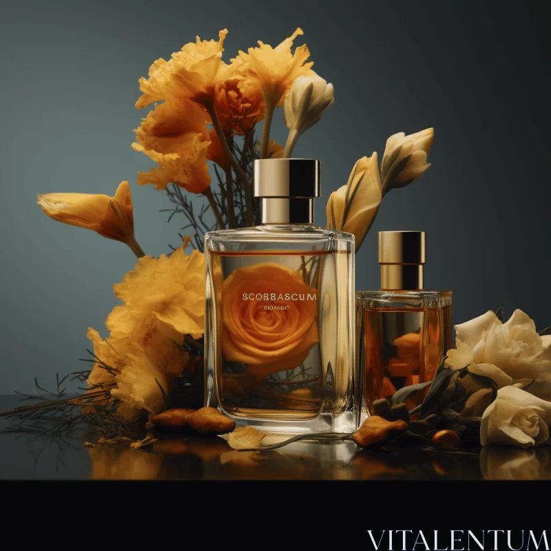 Captivating Perfume Bottles with Flower Bouquets - Pop Art Inspiration AI Image