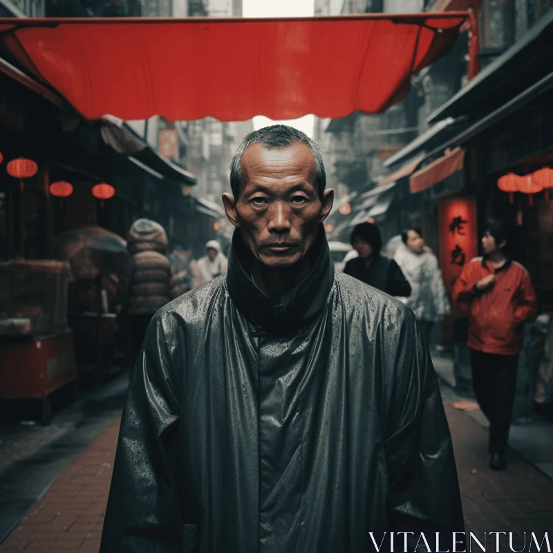 Enigmatic Portraits: Exploring Chinese Cultural Themes in Cyberpunk Street Photography AI Image
