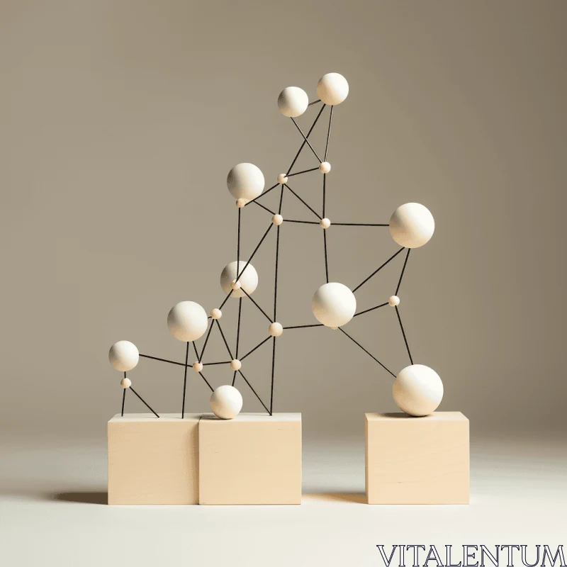 Minimalist Figuration: Adorable Toy Sculptures in Molecular Style AI Image
