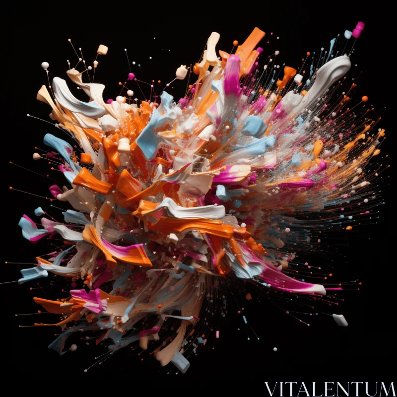 Captivating Abstract Composition with Paint Splatters and Flying Light AI Image