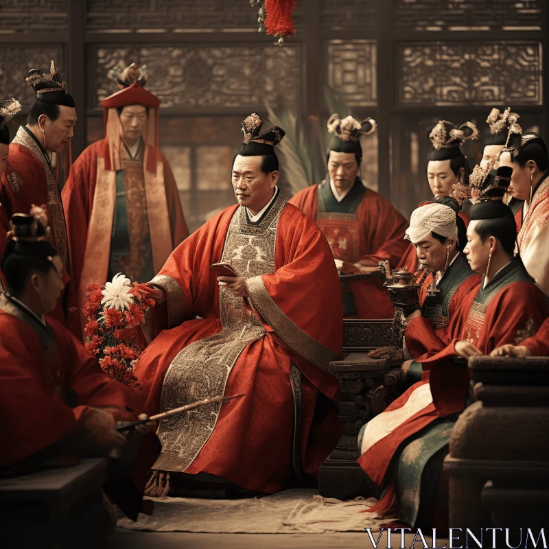Captivating Image of Chinese Soldiers in Red Robes | Historical Drama AI Image