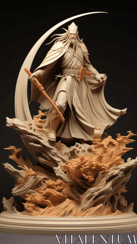 Captivating 3D Printed Lord of the Rings Statue | Japanese Folklore Inspired Art AI Image