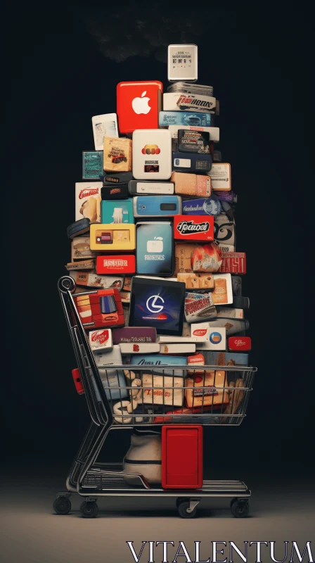 Captivating Photosurrealist Photorealism: A Shopping Cart Masterpiece AI Image