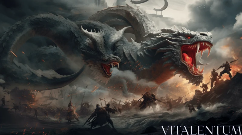 AI ART Epic Battle of a Dragon and Hero - Captivating Fantasy Art