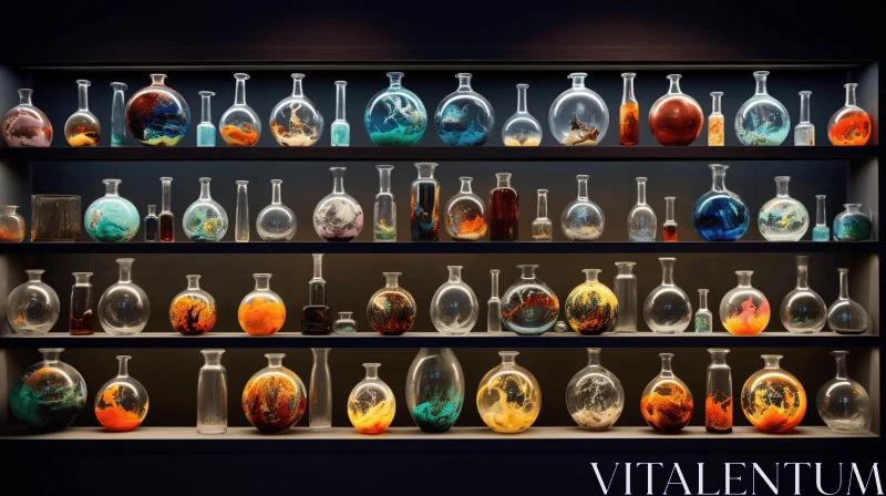 Captivating Hyperrealistic Glass Bottles Artwork AI Image