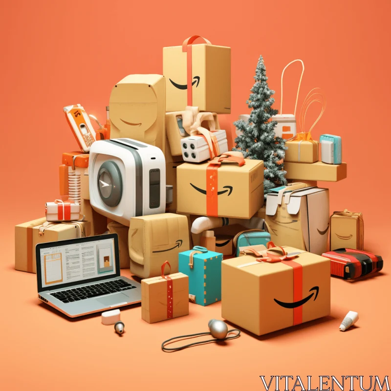 Captivating Amazon Christmas Packaging Designs and Conceptual Digital Art AI Image