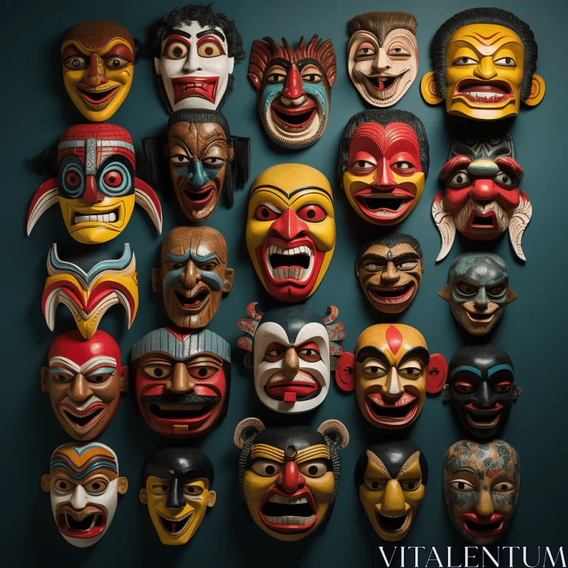 Captivating Traditional Paper Masks Inspired by Indian Pop Culture AI Image