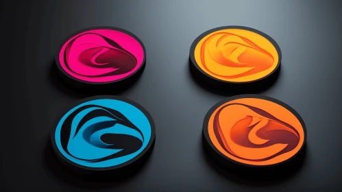 Colorful Badges with Swirling Design | Rubber | RTX | Infrared Filters
