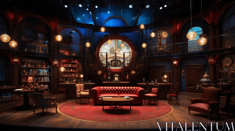 Unusual Style Furniture Room | Vibrant Stage Backdrops AI Image