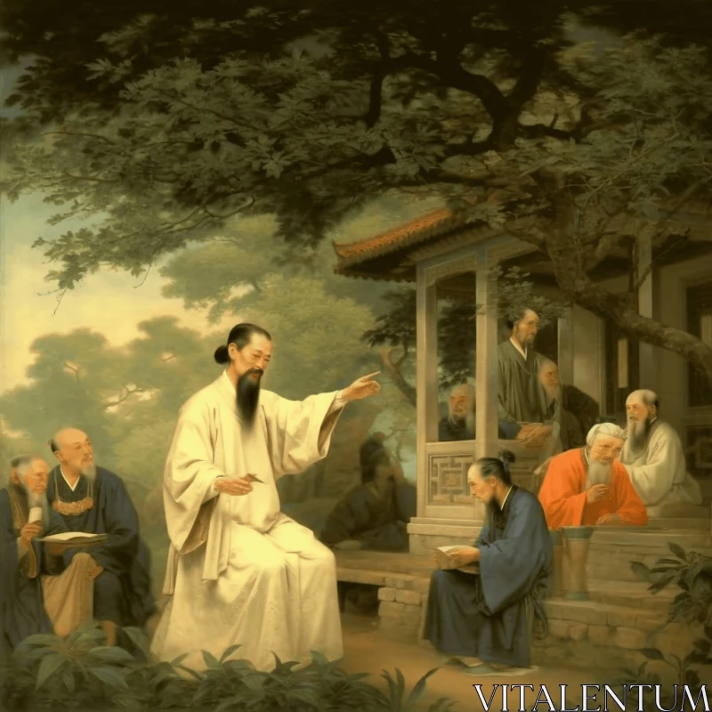 Captivating Asian Man Painting | Classical Academic Art AI Image