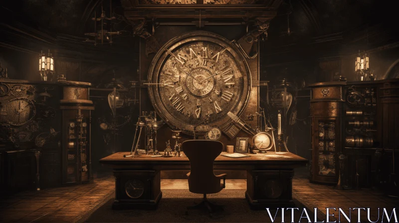 Intricate Steampunk Clock Art | Mysterious Backdrop | Animated Film Inspiration AI Image