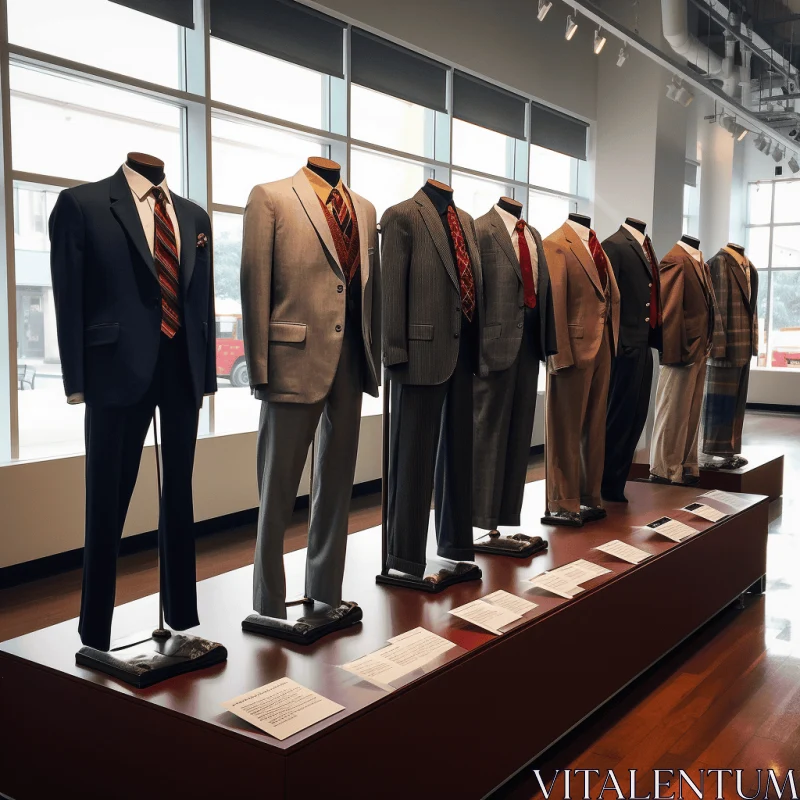 Captivating Wall of Suits: Post-'70s Ego Generation Art AI Image