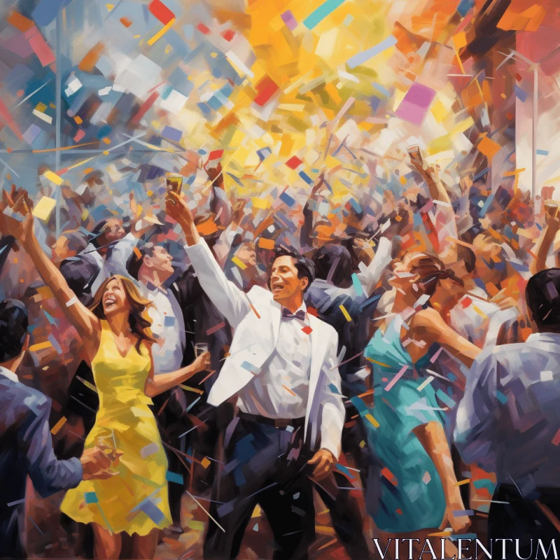 Joyous Celebration at a Lively Party - Vibrant Painting AI Image