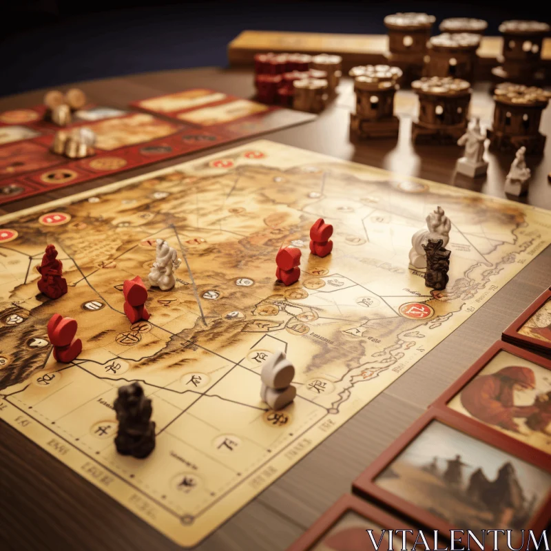 Captivating Game Board with Table Set | Fusion of East and West AI Image