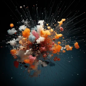 Vibrant and Dynamic Smoke Explosion on Black Background