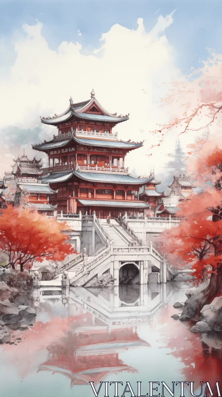 Captivating Chinese Architecture: A Meticulous Artwork AI Image
