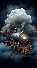 Captivating Locomotive Artwork with Dark Symbolism and Hyper-Detailed Renderings