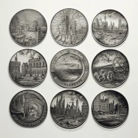 Captivating Urban Landmarks and Landscapes in Liquid Metal Plates