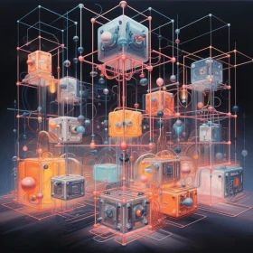 Electronic Cubes: A Futuristic Illustration of Precise Architecture