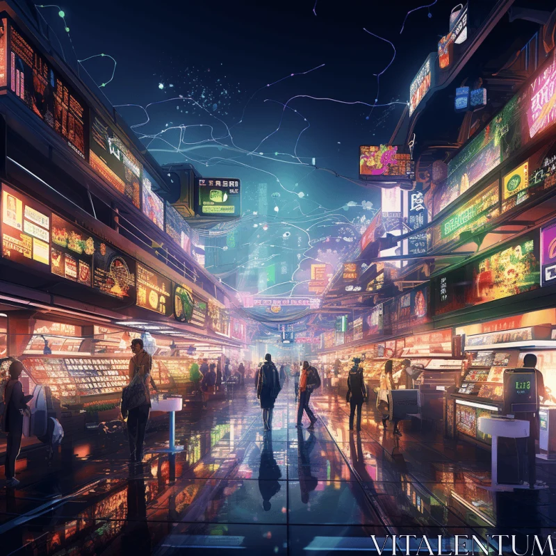 Night City Art | Detailed Illustration of Futuristic City Scenes AI Image