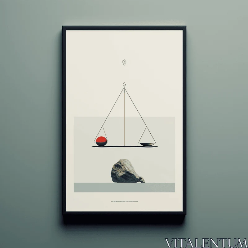 AI ART Balance Poster Design - Minimalistic and Asymmetrical Composition