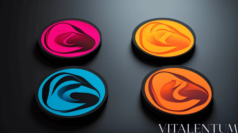 Colorful Badges with Swirling Design | Rubber | RTX | Infrared Filters AI Image