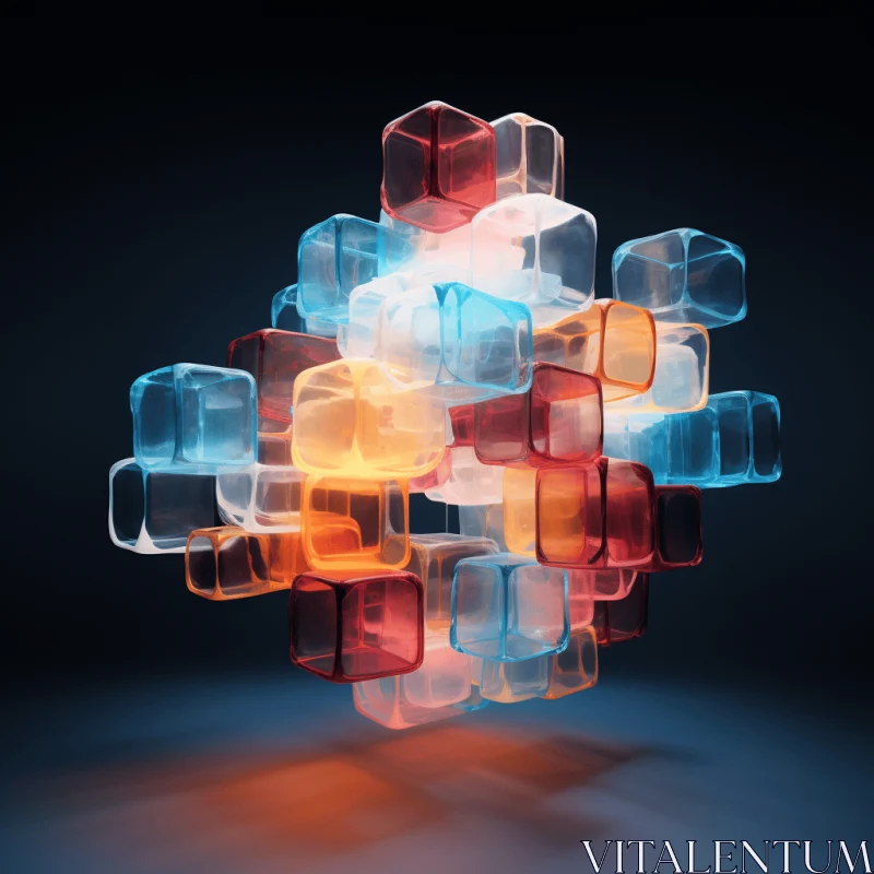 AI ART Captivating Colored Cubes: A Mesmerizing Abstract Composition