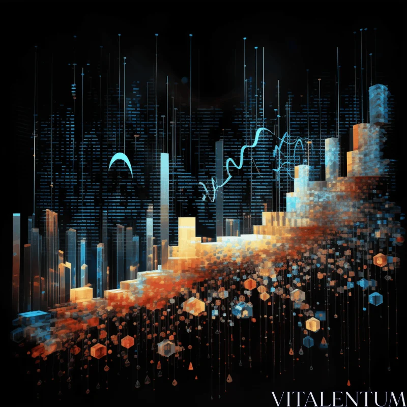 Captivating Digital Art: Dynamic Graph on a Mesmerizing Background AI Image