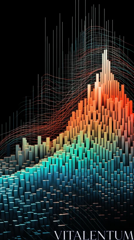 Colorful and Futuristic Chromatic Waves | Graphic Artwork by Sana Takeda AI Image