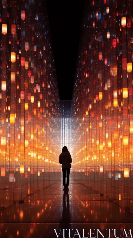 Mesmerizing Light Tunnel: A Journey Through Ephemeral Landscapes AI Image