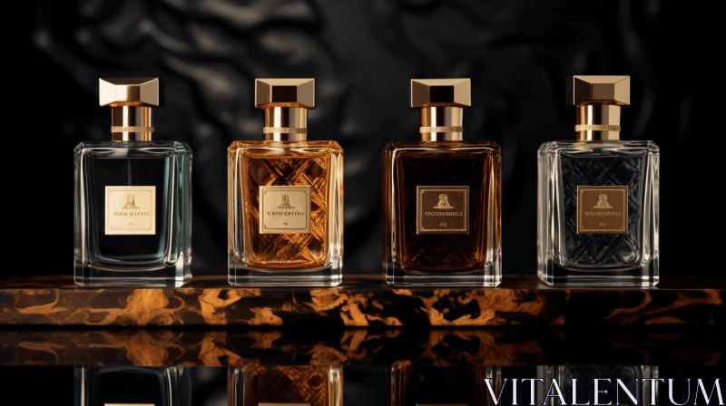 AI ART Exquisite London Fragrances on a Large Black Background | Nostalgiacore Design