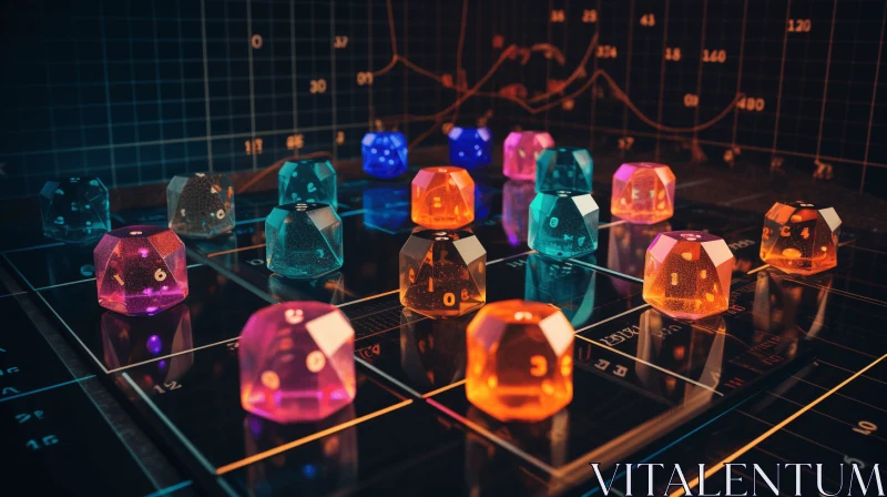 AI ART Glass Pieces on Charts and Graphics - A Captivating Computer Game