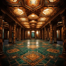 Captivating Architecture: Ornate Columns and Hypnotic Tiles