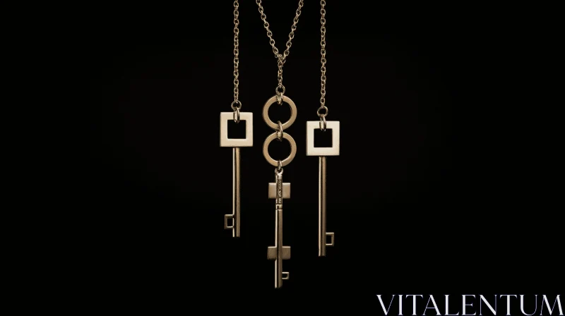 AI ART Captivating Necklace with Keys | Enigmatic Design