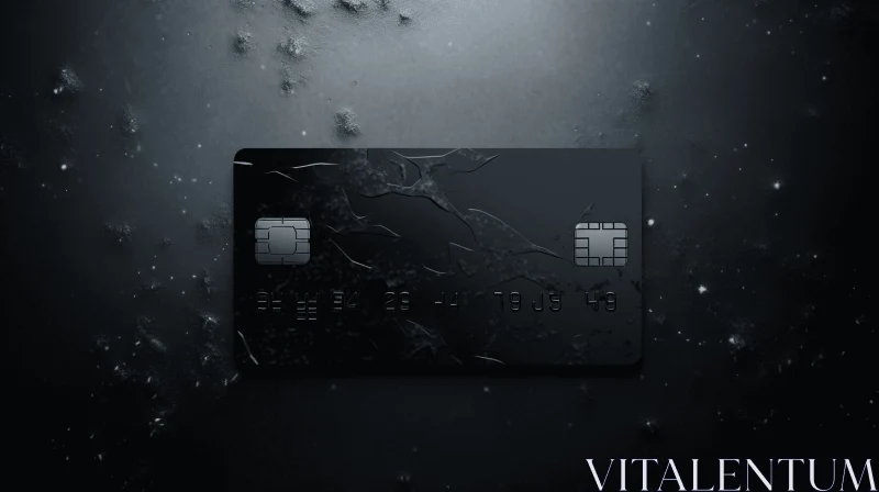 Post-apocalyptic Black Credit Card in a Hyper-Realistic Water Scene AI Image