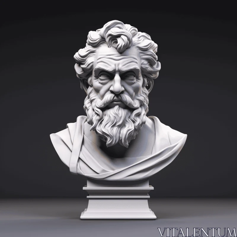 Exquisite Ancient Greek Statue: Realistic Hyper-Detailed Artwork AI Image