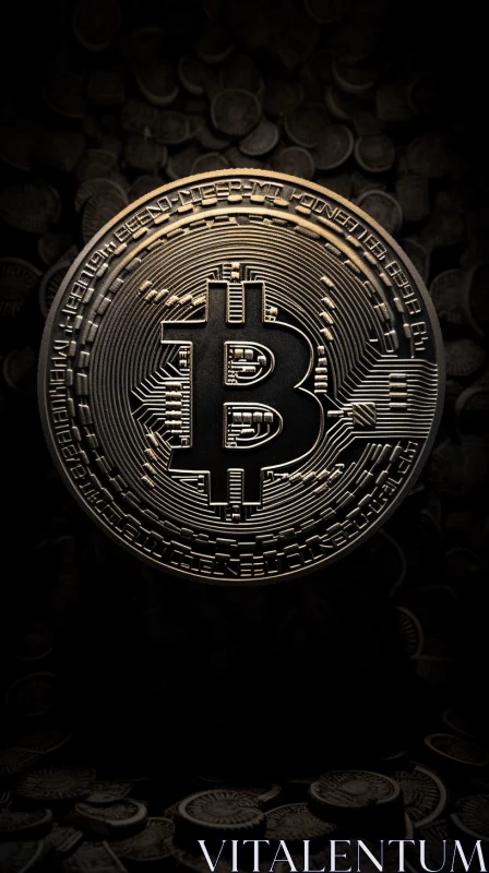 Bitcoin Mobile Wallpaper: Captivating Hyper-Detailed Rendering AI Image