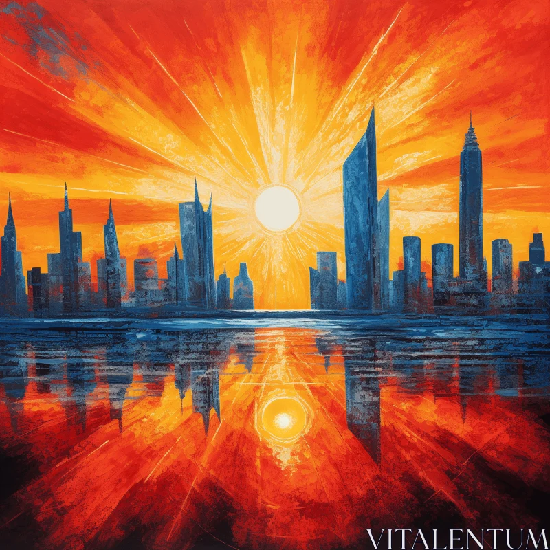 AI ART Captivating City Skyline Painting in Vibrant Pop Art Style