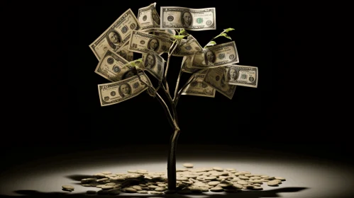 Captivating Money Tree in Soft Light | Chiaroscuro and Precisionism Influence