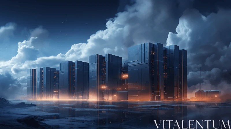 Futuristic City Wallpaper: Captivating Architecture and Ethereal Atmosphere AI Image