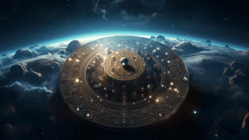 Alien Disk in Space: A Hieratic Visionary Composition
