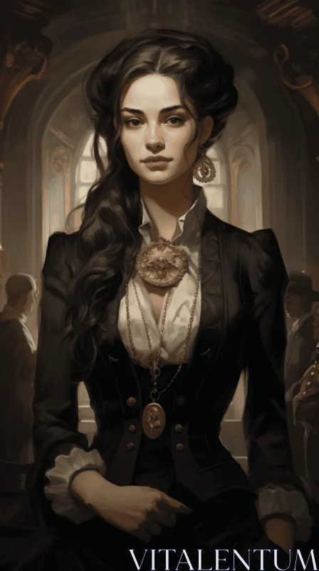 Captivating Steampunk Girl with Black Hair | Detailed Realism AI Image