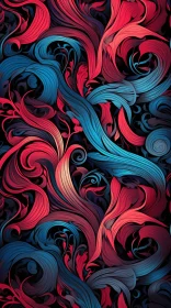 Colorful Swirls Wallpaper - Abstract Design with Red, Blue, and Black