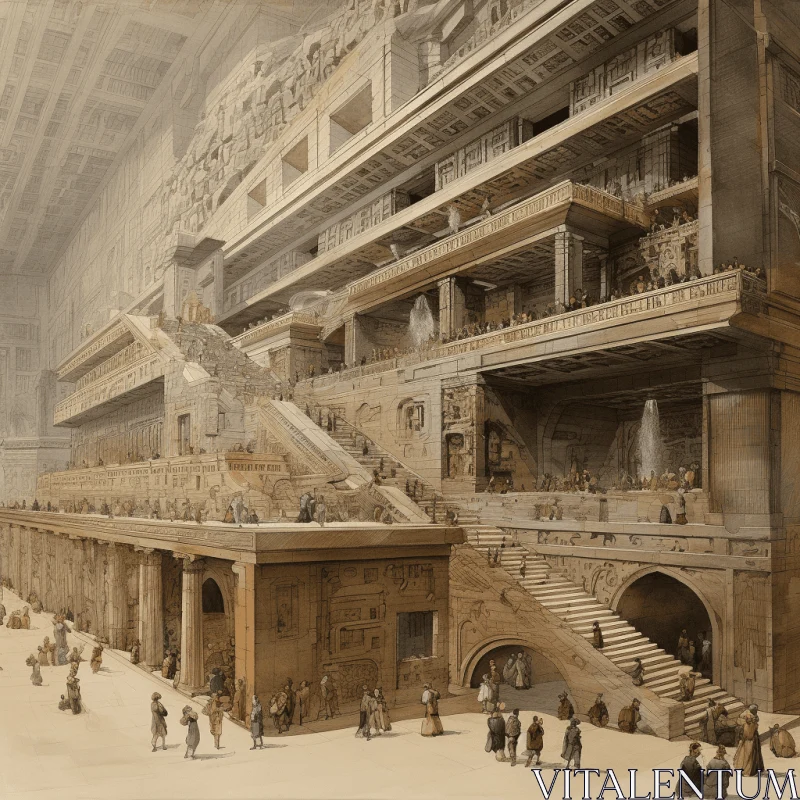 Captivating Ancient City Illustration - A Glimpse into the Past AI Image