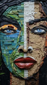 Captivating Mosaic Sculpture of a Woman's Face | Urban Art