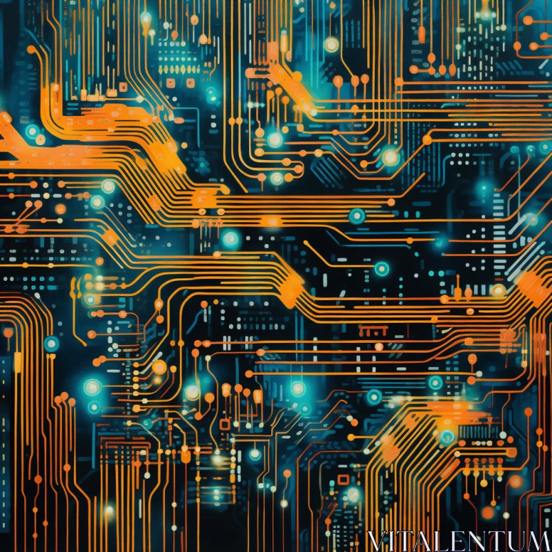 Captivating Electronic Circuit Board Background | Abstract Technology Art AI Image
