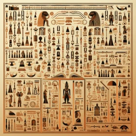 Intricate Vintage Sci-Fi Poster with Egyptian Icons and Symbols