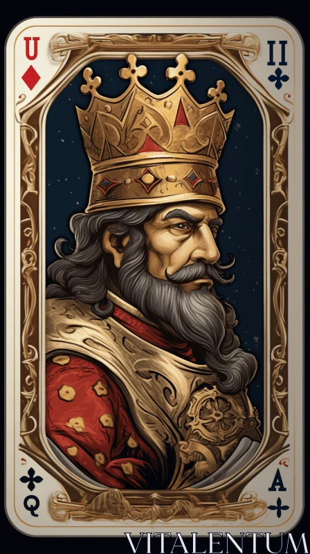 Regal King Playing Card - Realistic and Hyper-Detailed Illustration AI Image
