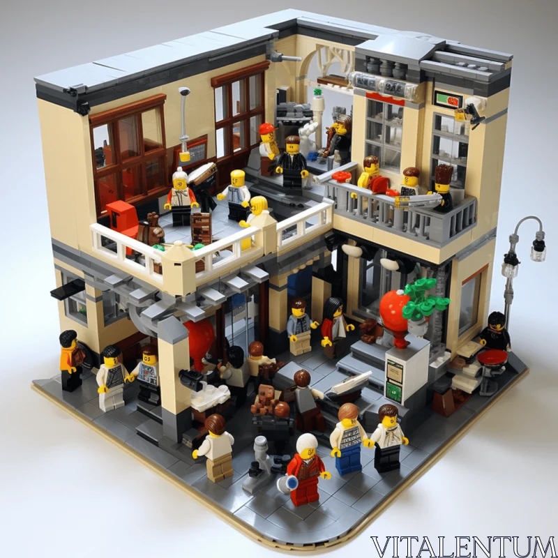 Gritty Elegance: Captivating LEGO Restaurant with Hidden Details AI Image