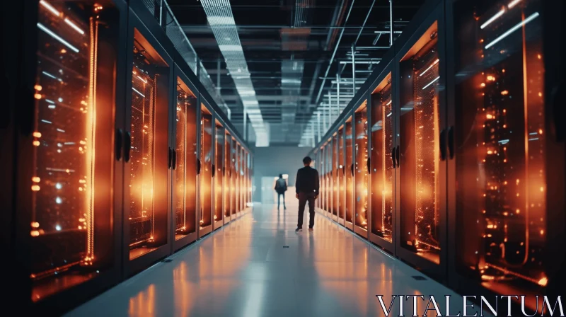 Captivating Datacenter Lights: Moody and Atmospheric Photography AI Image